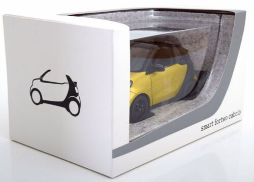Smart Fortwo Cabrio Soft Top 2014 Yellow Black NOREV B66960289 1/18 A453 Yellow - Picture 4 of 5