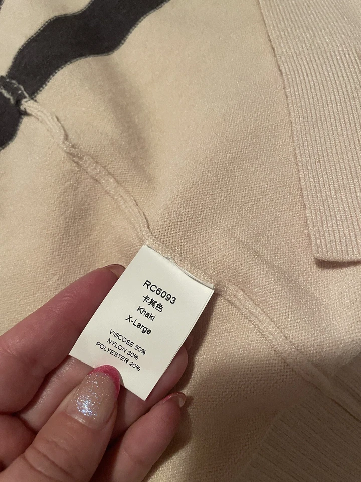 Женский свитер XL разноцветный в полоску богемный длинный кардиган открытый трикотаж оранжевый темно-синий - Изображение 4 из 4