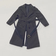 MO-SHLTC-BLK: 1/12 scale wired long trench coat for 6" slim body - Black