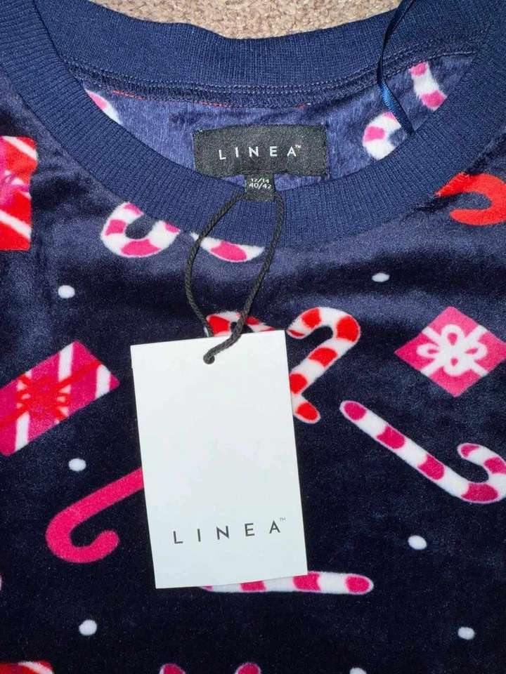 Linea Women loungewear Candy Cane Long Sleeve Christmas Pyjamas set 12/14 BNWT - Image 2 of 4
