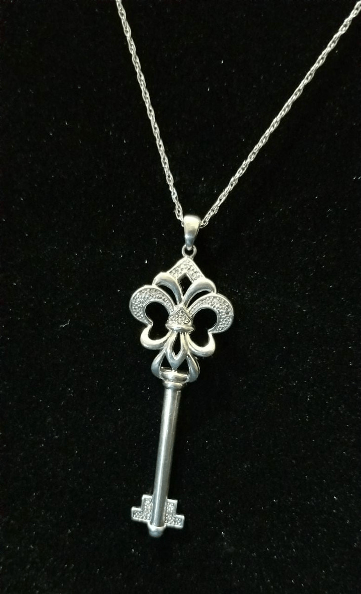 .925 Skeleton Key Pendant Necklace View 2
