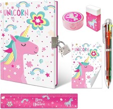 Girls Diary with Lock, Set of Diary for Girls Incl. Kids Journal with Lock