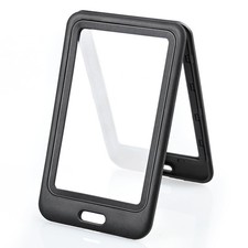 3 Pack Id Badge Holder with Double-sided Windows Hard Plastic Vertical Black.