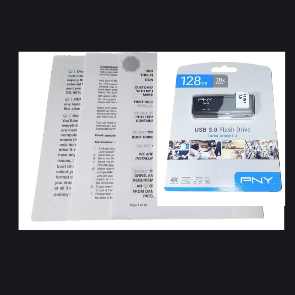 12 in 1 Mac Bootable USB Flash Drive 128GB 3.0 Tech Service And Guide - Image 3 of 4