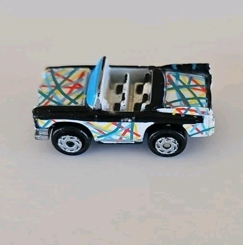 Micro Machines Galoob 1990 ‘59 Cadillac Convertible Car Black White - Image 2 of 4