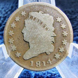 1814 Classic Head Large Cent - Plain 4 - Philadelphia Mint - AG-G Condition