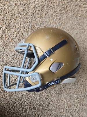 Riddle Speed Football Helmet Gold Size Small Chin Strap Gray Face Guard