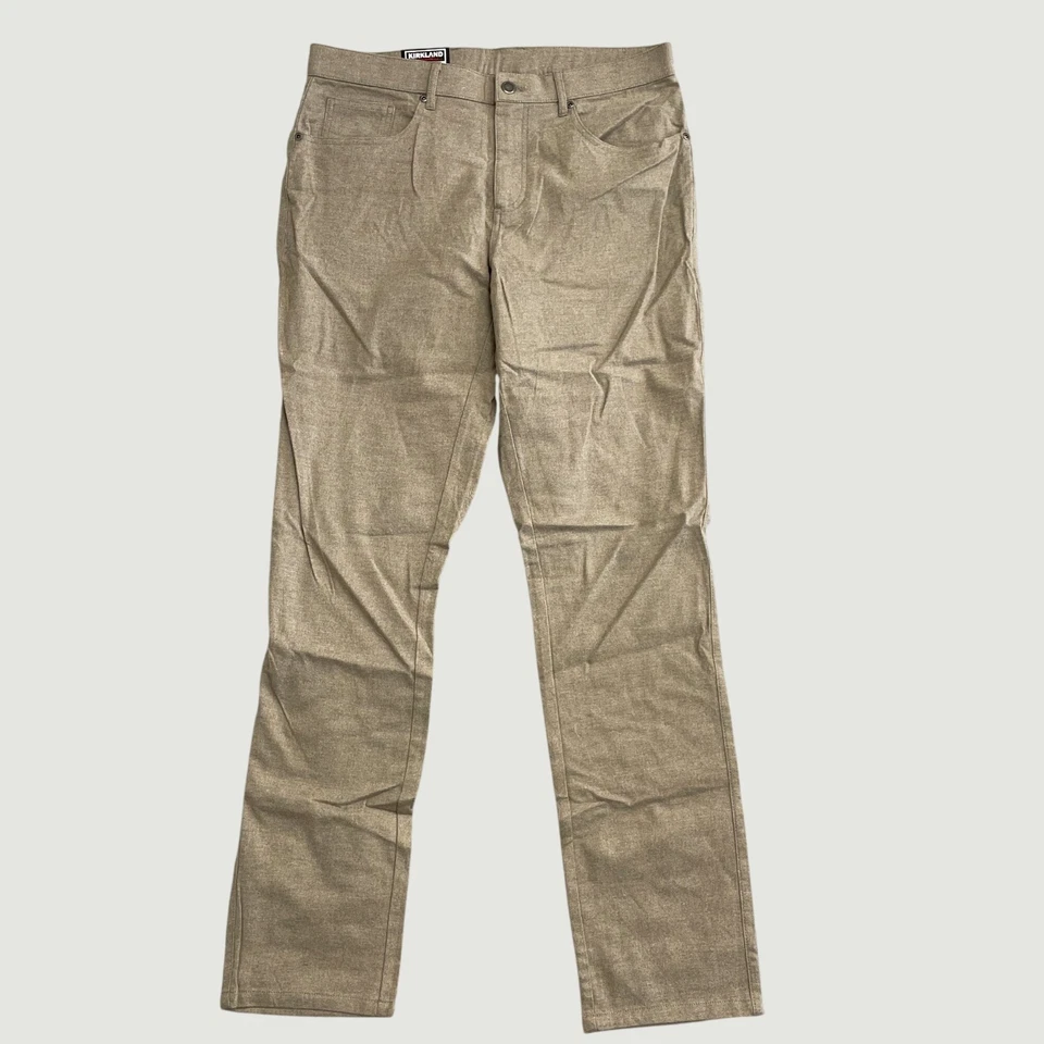 NUEVO Pantalones Kirkland Signature Para Hombre 34x34 Cepillados 5 Bolsillos Beige Foto 4 de 4