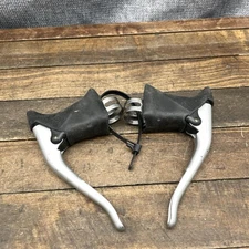 Dia-Compe BRS EDGE Road Bike Brake Levers Pair Drop Bar Aero Silver Black Hoods