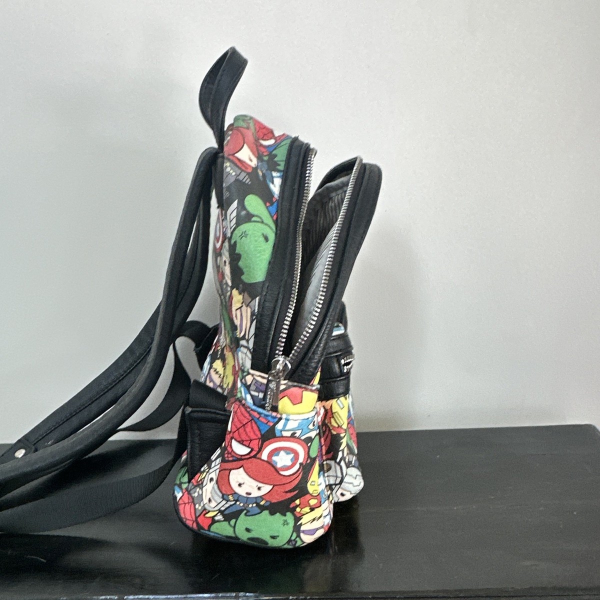 MARVEL‎ LOUNGEFLY Mini Backpack Comic Print Red Trim Like New New Avengers and  main image 3