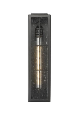Powder Coated Black One Light Outdoor Wall Sconce from the Jaxson Collection