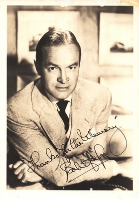 Bob Hope Vintage 5x7 Studio Portrait with Printed Autograph