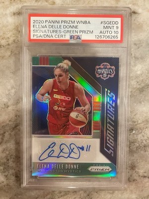 2020-21 Prizm WNBA Signatures Green Autograph Auto Elena Delle Donne PSA 9 /10