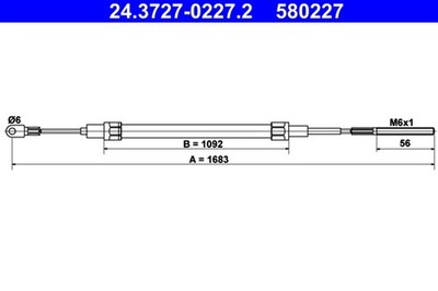 ATE Bremsseil Seilzug Feststellbremse 24.3727-0227.2 für BMW E36 3er Compact 316