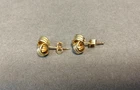 9 Carat Yellow Gold Stud Earrings Knot Shaped Hallmarked Weight 0.56g GO/ML