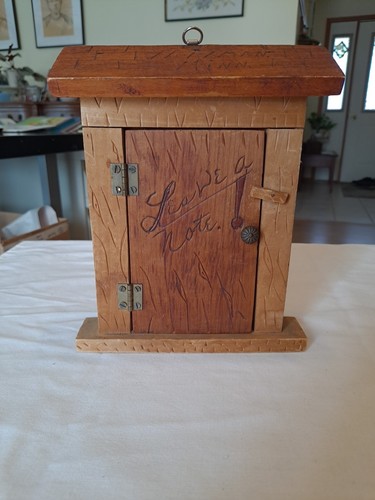 VINTAGE WOODEN LEAVE A NOTE DOOR BOX | eBay