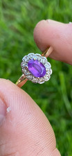 9ct gold Amethyst and Diamond ring