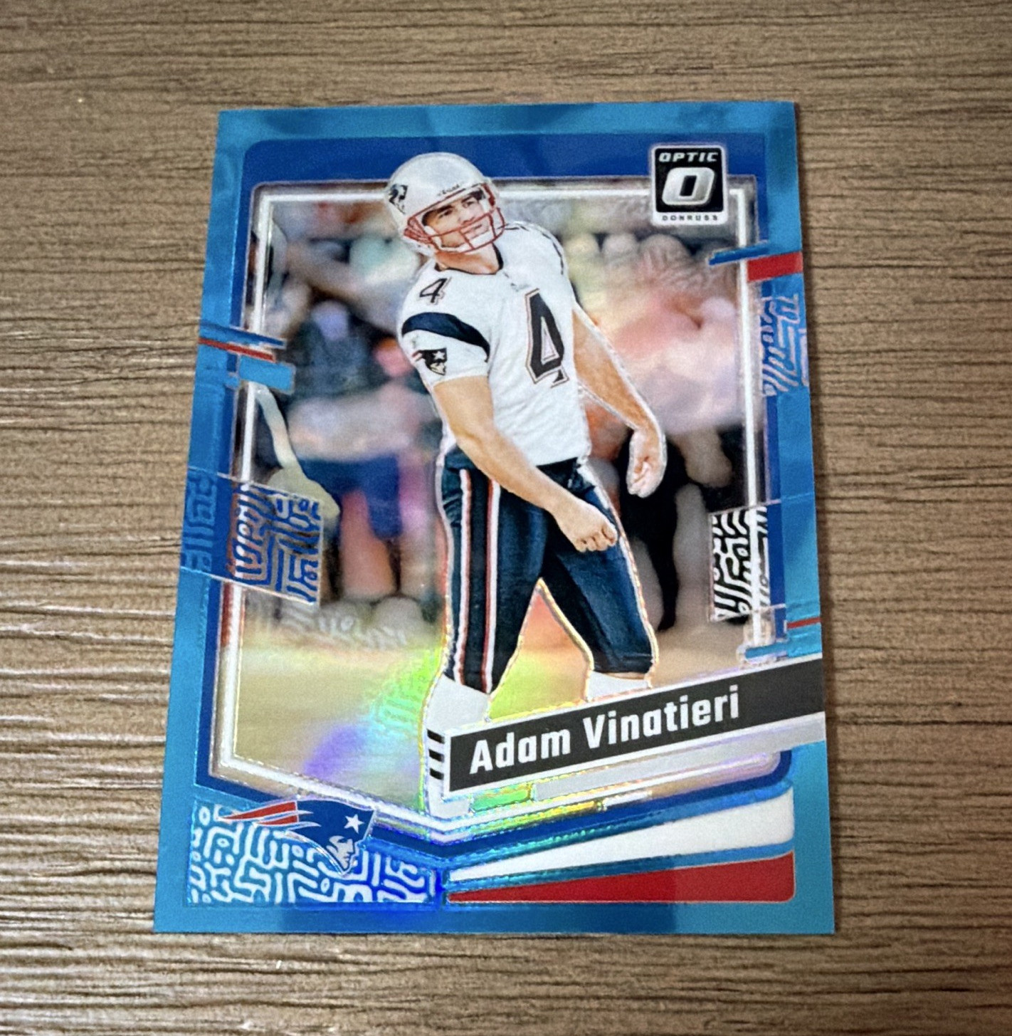 Panini 2023 Donruss Optic Adam Vinatieri #128 Patriots Aqua Prizm /299