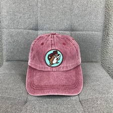 Buc-ee's Hat Cap Strap Back One Size Red Mens Beaver Logo Baseball Twill Casual