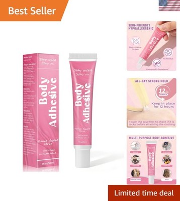 Body Adhesive Glue for Clothes & Skin, Body Glue, Sweat Resistant, Water Wash...