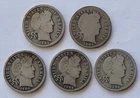 1904 And 1906 Barber Silve Dimes Lot Of 5