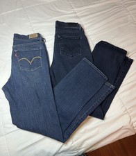 Lote paquete de pantalones de mezclilla Levis 512 perfectamente adelgazantes para mujer elásticos rectos 29Wx30L