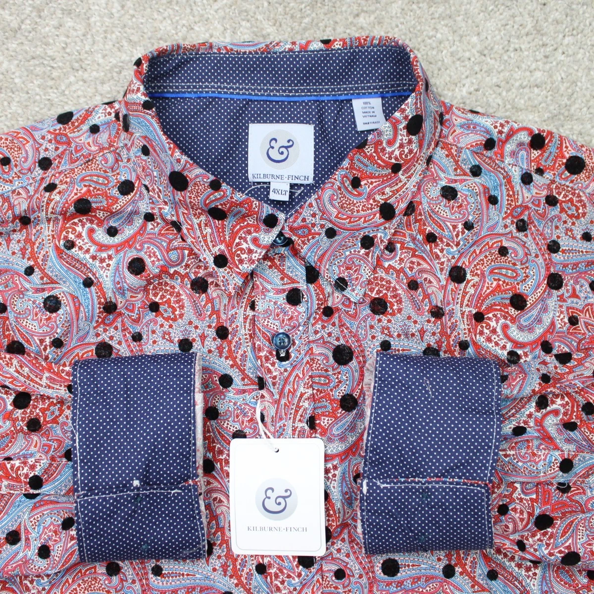kilburne finch dress shirts NEW Performance Kilburne & Finch Mens Dress Shirt 16 32/33 Blue Stretchy Wicking