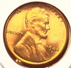 1944-S Lincoln Wheat Cent Penny GEM RED BU From an Original Bank Roll