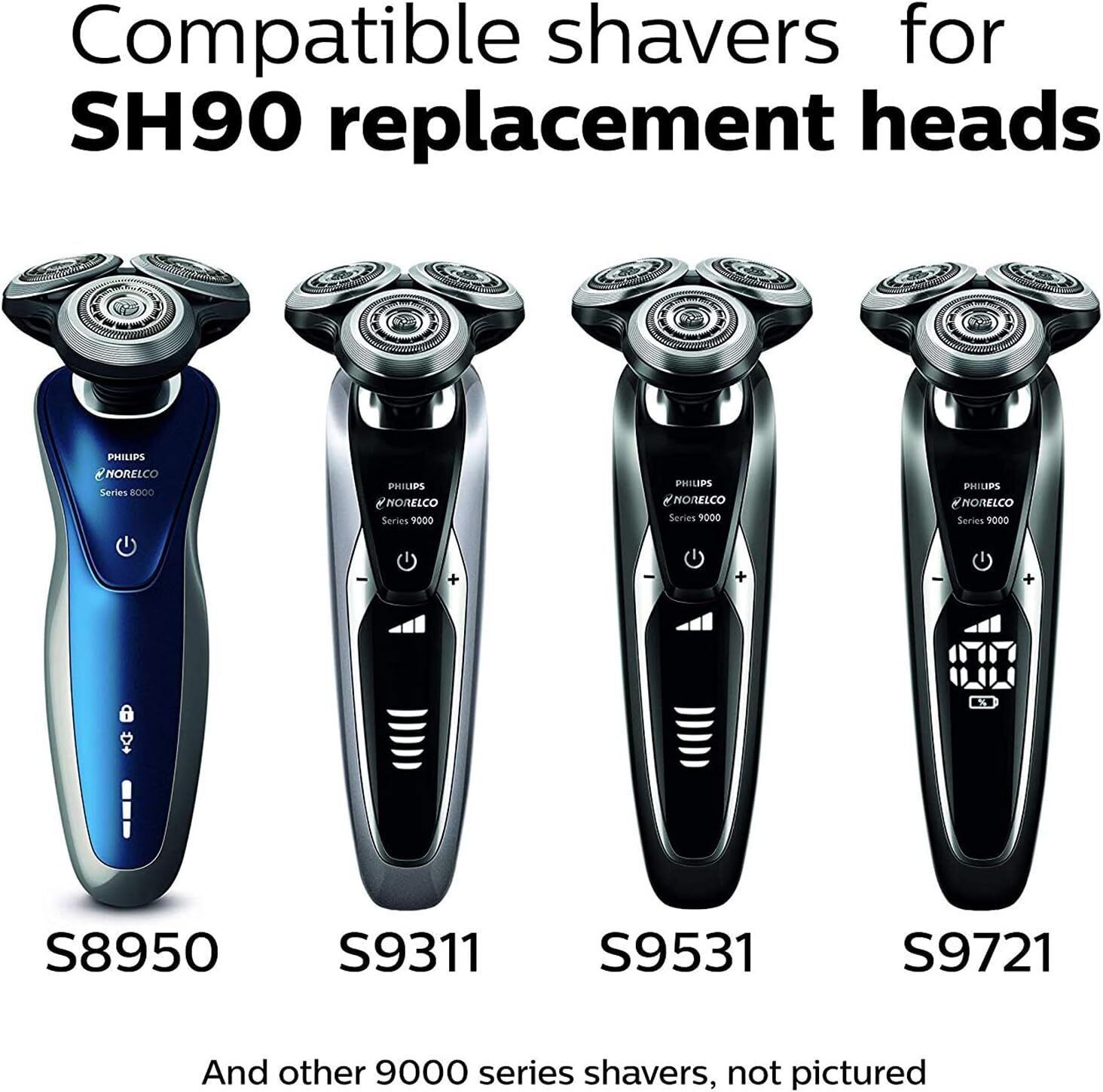 For Philips SH90 Series 9000 Shaver Replacement Foil Cassette Heads Blades