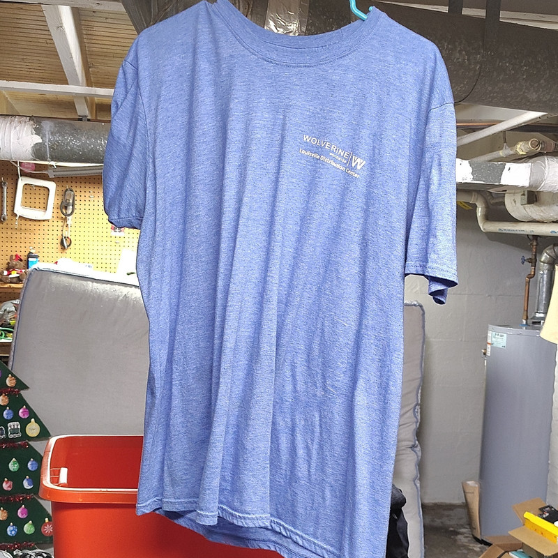 Wolverine Graphic Print Blue Crew Neck Short Sleeve Humor T-Shirt Unisex XL