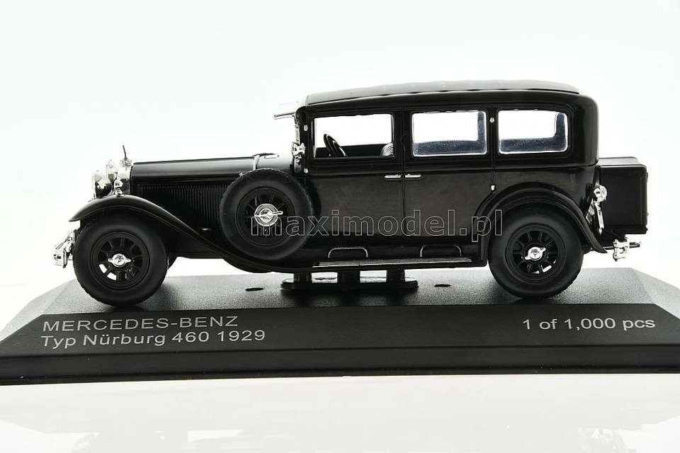 MERCEDES Benz Typ Nurburg 460 (W08) Black 1929 1/43 WhiteBox WB296 - Immagine 2 di 4