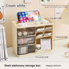 Multi-Layer Drawer Type Desktop Storage Box , Office Large Capacity Cream Wind S