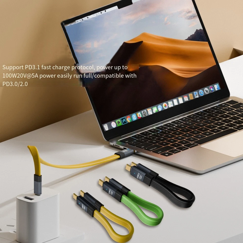 Data Sync USB C Fast Charging Cable Adapter Short 8K USB C to USB C USB 3.2 Ñ - Image 2 of 4