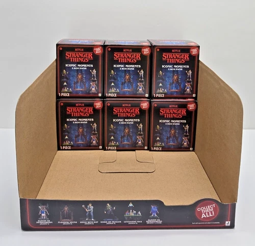 Netflix Stranger Things Iconic Moments 3" in Statue Figure Set of 6 +Display NEW