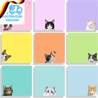 9 BlöCke Katze Haftnotizen Set, Rosa Haftnotizen Klebezettel SüßE Selbstklebende