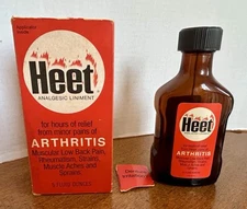 HEET Analgesic Liniment Arthritis Vintage 30% Full Glass Bottle Collectible
