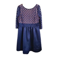 Eliza J Sheer Blue Polka Dot Feminine Romantic Party Event Dress Size 16