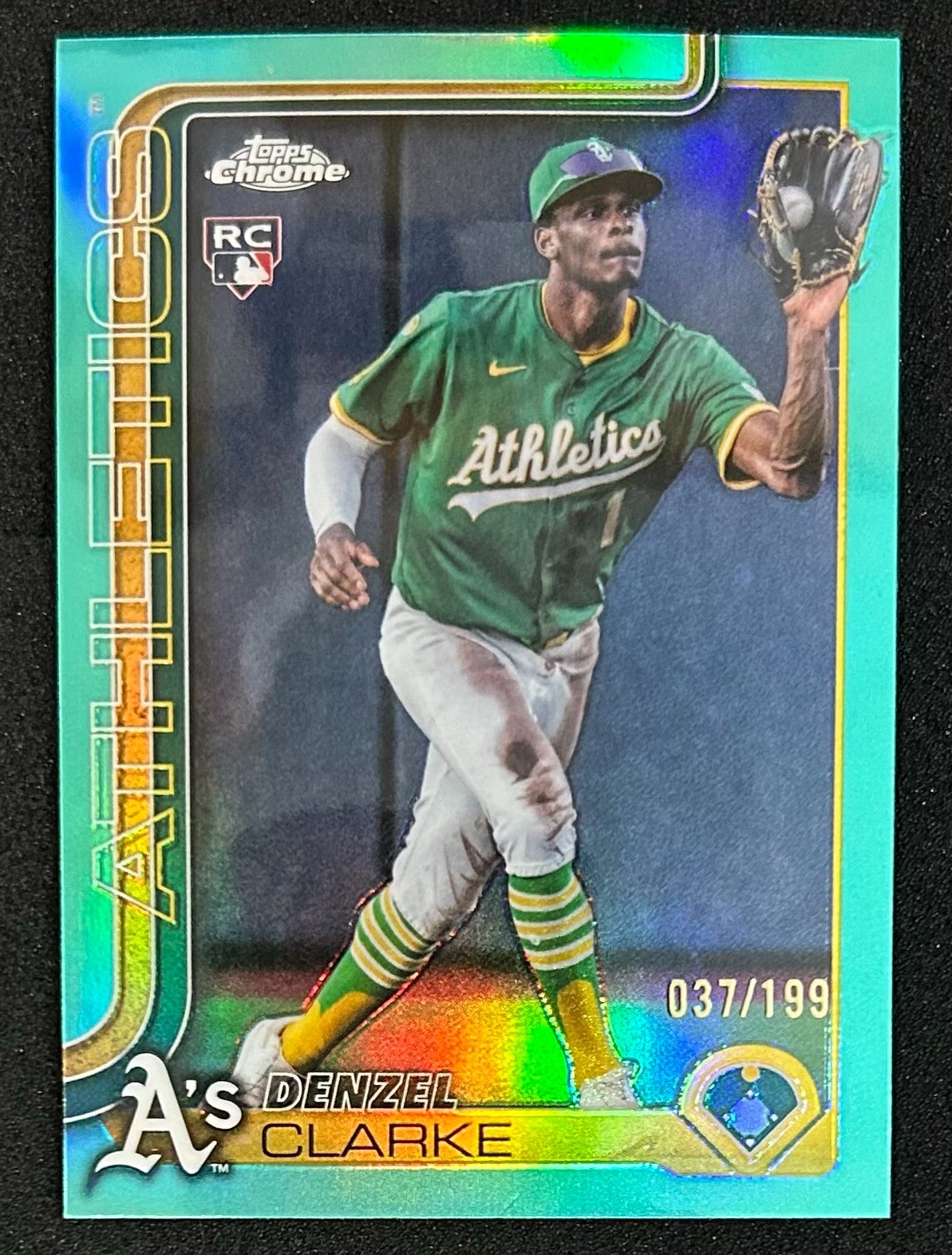 2025 Topps Chrome Update Aqua Refractor Denzel Clarke RC /199 USC15