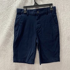 Children's Place Chino Shorts Boys 12 Blue 12x9" Pockets Flat Front Adjust Waist