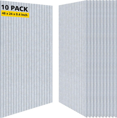10 Pack Acoustic Panels - 48''x24'' Soundproof Wall Panels in Light Camel
