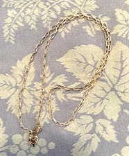 Hagit Gorali Sterling Silver Chain Link Signed Heart Pendant Necklace 24”