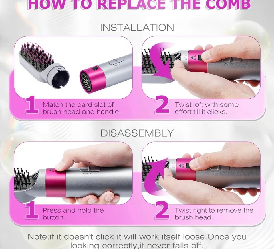 5 in 1 Curling Iron Set with 2 Curling Brush•Powerful Hair Dryer•Straightener Se - Image 3 of 3