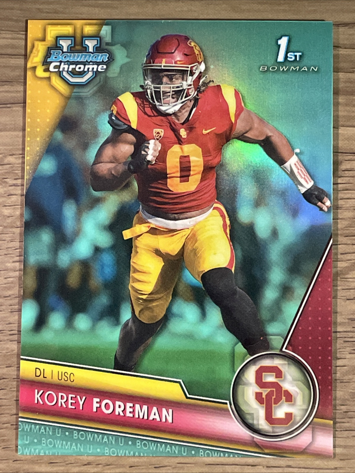 2023 Bowman Chrome University Aqua #190 Korey Foreman /299