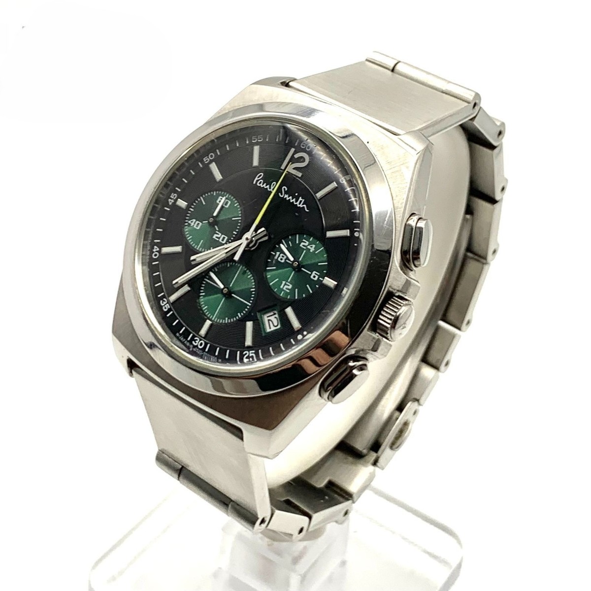 Paul Smith CHRONOGRAPH men Quartz Black Dial Watch Japan -Rank B