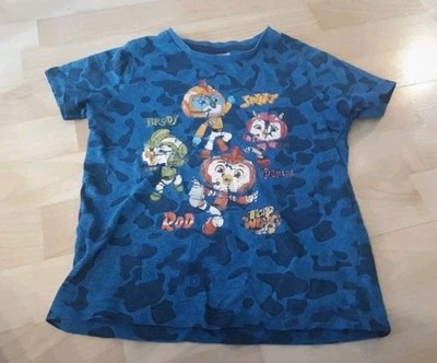 Auflösung Kinder Jungen  tshirt 116/122 blau top wings Aufdruck löst sich langsa