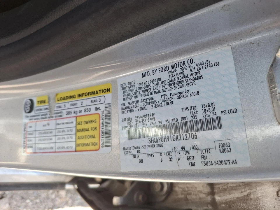 Used Front HVAC Blower Motor fits: 2016 Ford Fusion front Front Grade A - Image 3 of 4