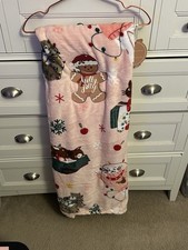 NEW Christmas Cats Kittens Funny Pink Velvety Soft Blanket 50x70 New