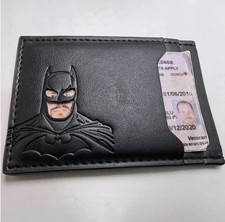 Personalized Leather Bat Wallet Superhero Mask Card Holder Heroic ID Wallet 
