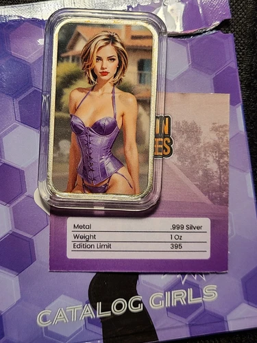 Bullion Baddies 1 oz silver bar "Ravishing Rachel" Naughty and Nice 1 bar W/COA