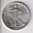 1989 WALKING LIBERTY AMERICAN EAGLE .999 FINE SILVER DOLLAR COIN 1oz. $1 USA